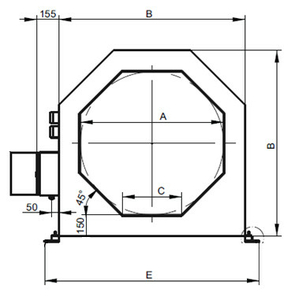 Размеры туннельного металлодетектора METRON 05 CO